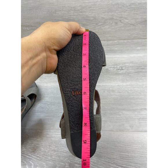 Taos Carousel 3 Women's Sandal Gray Leather Buckle Ankle Strap 8.5 Shoes - Picture 11 of 12